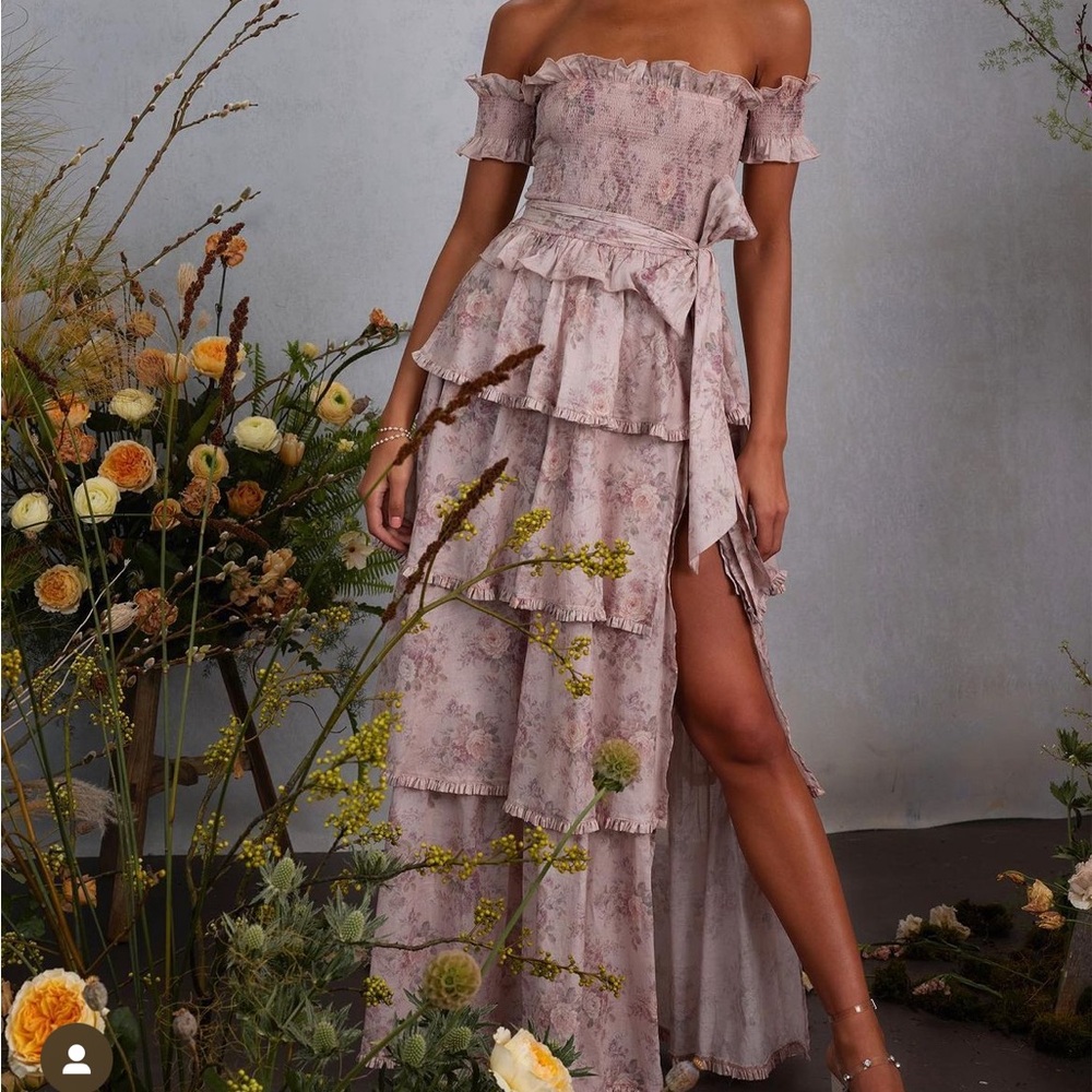 V.Chapman Angelina dress in Blush Bouquet Pink